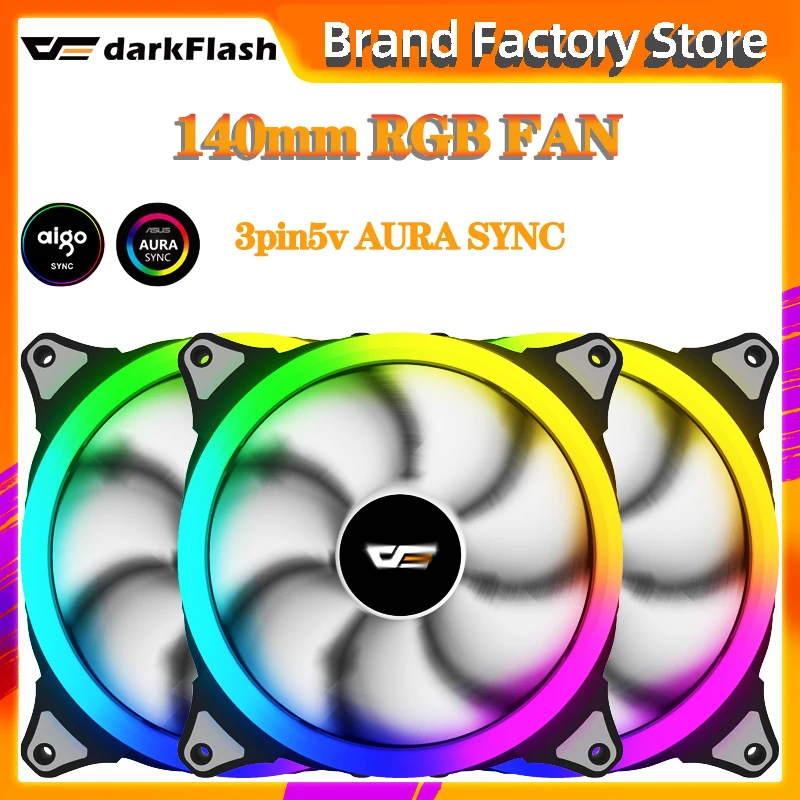 Darkflash CS140 Красочные RGB вентилятор Регулируемый синхронизации Цвет 140 мм
