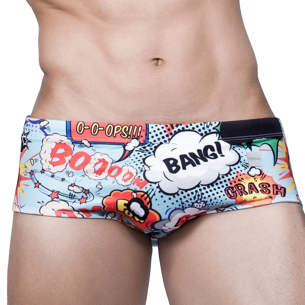 

2019 New Sexy Men Swimwear Low Waist Swim Trunks Brazilian Cut Swimsuit Sports Surf Men Board Boxers