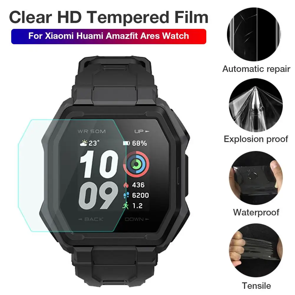1/10 Pcs Protective Film Clear Tempered Non-slip Waterproof Screen Protector For Xiaomi Huami Amazfit Ares Watch | Электроника