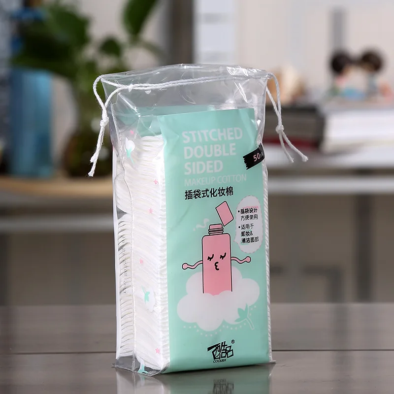 

COOLBER 052 High Quality Cotton Pocket-Cotton Puff Double-Sided Pressed Trim Facial Wipe Cotton Thick-50 Piece