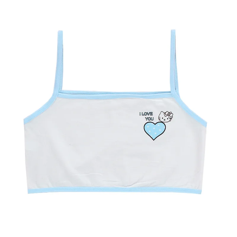 4pcs Girls Underwear Hanging with Small Children Cotton Vest Crop Top 8-14year