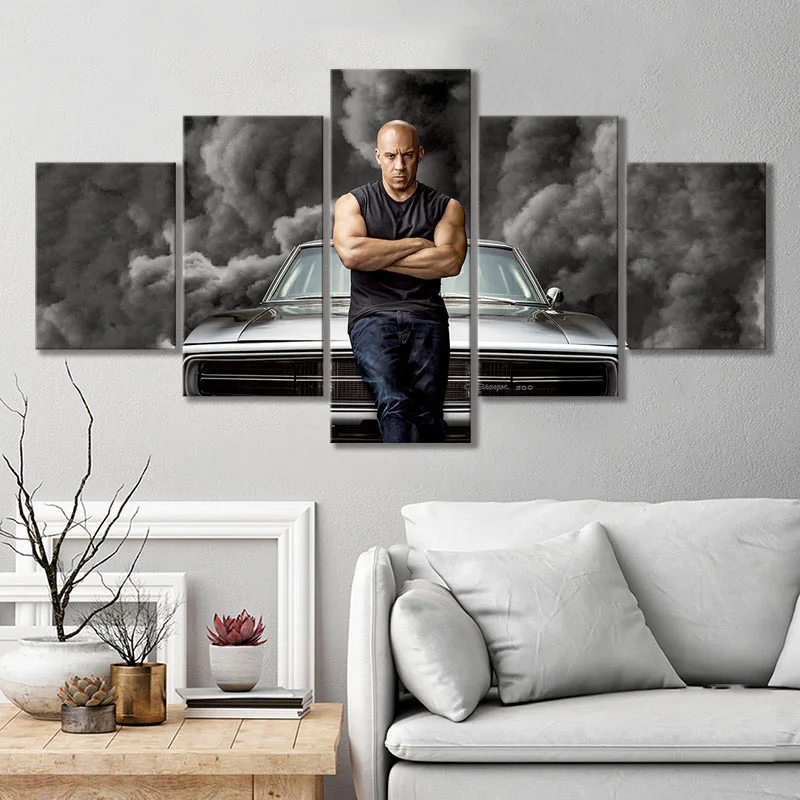 No Framed 5 Panel Fast & Furious 9 Movie Poster Modulari Wall Art Canvas Pictures Dipinti Hd Decorazioni Per La Casa Accessori Decorazione