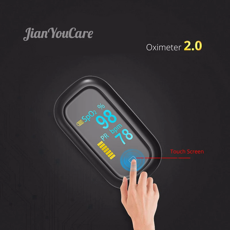 

Medical Finger Pulse fingertip Oximeter Oled Touch Screen new spo2 PI Heart Rate Saturometro Monitor Oximetro De Dedo pulsometer