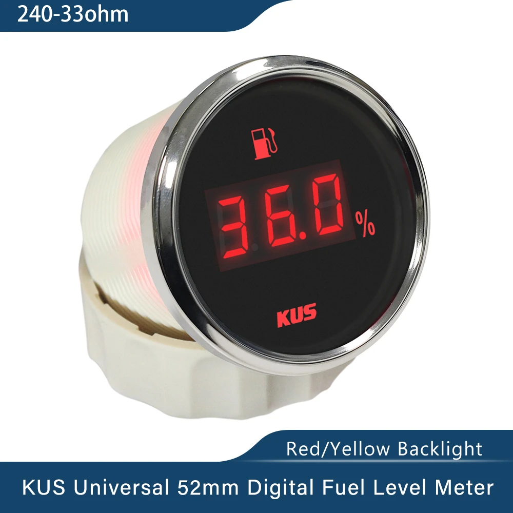 New KUS 240 33ohm Digital Fuel Level Gauge Oil Tank Level Indicator for Car Boat Truck Marine