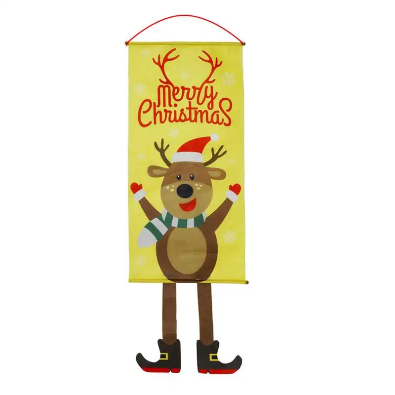 115 40cm Christmas Elk Snowman Banner Flag Wall Hanging Ktv School