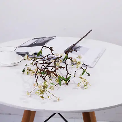 100 см длинный стебель яблони Искусственные цветы ветви домашнего стола украшения сада поддельные цветы декоративные - Цвет: white