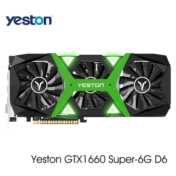 

Yeston GTX1660 Super 6G D6 Graphics Card Gaming Master PA GDDR6 6G/192bit/GDDR6 1530/1785MHz Gaming Graphics Card for Video