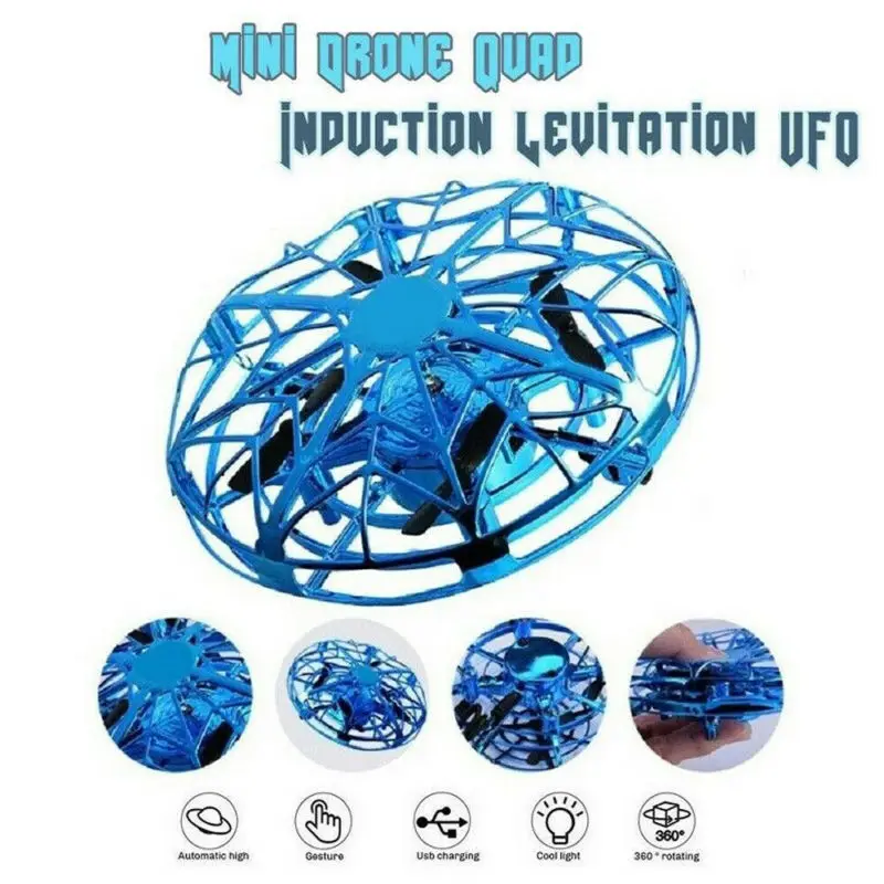Мини-Дрон Quad Индукционная Левитация НЛО светодиодный светильник usb зарядка игрушка для детей подарок на день рождения игрушки