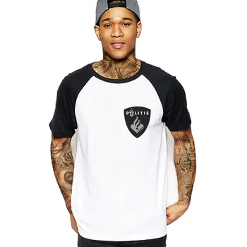 

2020 Summer streetwear police dutch Men's funny game music tshirts military black white male t-shirt top Hip Hop print t shirts
