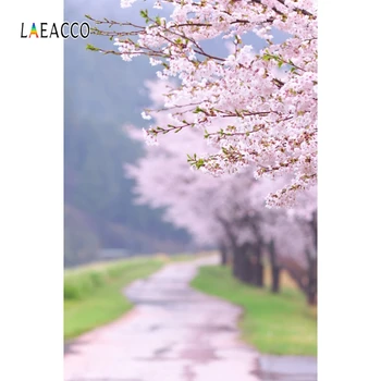 

Laeacco Spring Portrait Photophone Forest Blossom Trees Pathway Photography Backgrounds Baby Newborn Photo Backdrops Photozone