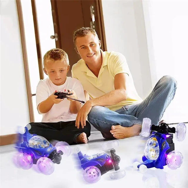 RC Stunt Car High Speed Tumbling Vehicle 360 Degree Rotating Dual Mode Climbing Car with LED Light Music Remote Control Car Toys 2