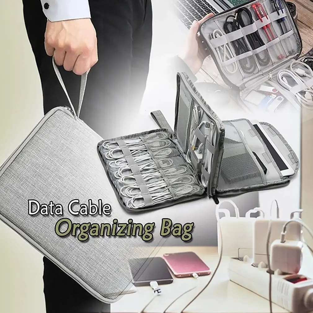 Digital Storage Bag Data Cable Storage Bag Headphone Storage Bag Large Internal Capacity Data Cable Organizing Bag