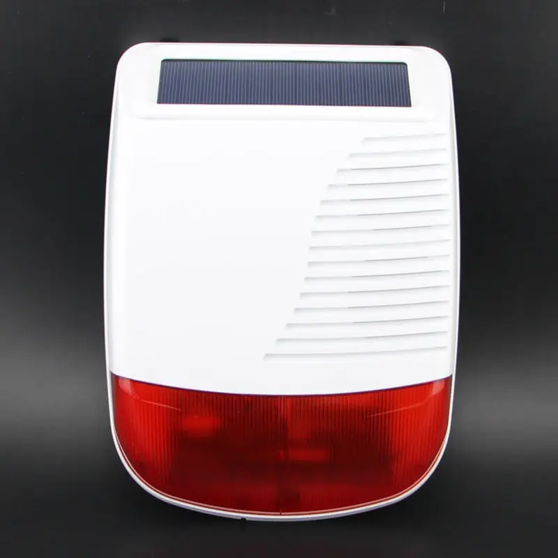 

Solar Power Wireless Outdoor Flashing Strobe Siren For Home Burglary Intrusion Alarm System Home Security