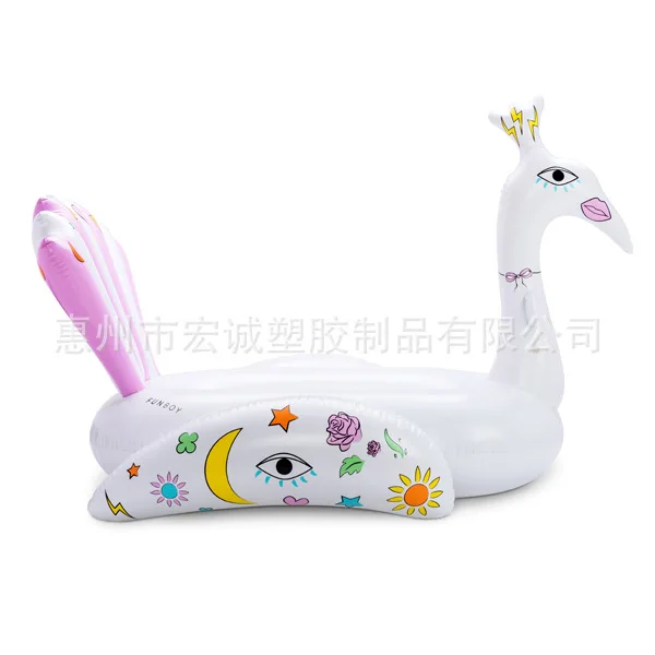 

Manufacturers Customizable Export Hot Sales Inflatable New Style Peacock Floating Row Inflatable White Peacock Water Riding