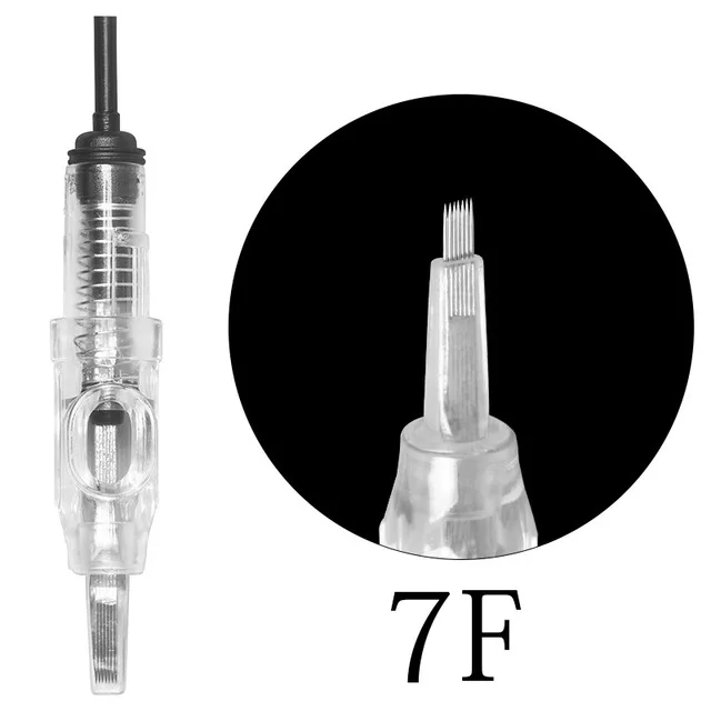 7F Иглы для татуировки, 100 шт., Agulhas, легко нажимается, 1RL, 3rl, картридж для татуировки, Перманентный макияж, иглы для татуировки, caneta Dermografo, машина - Габаритные размеры: 7F