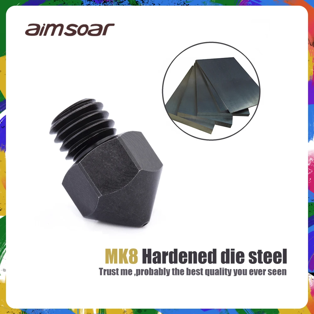 

3D Printer parts Reprap MK8 Hardened steel nozzle 1.75mm 0.4/0.6/0.8mm for Ender 3 CR10 Ender 3 PRO 3D Printer