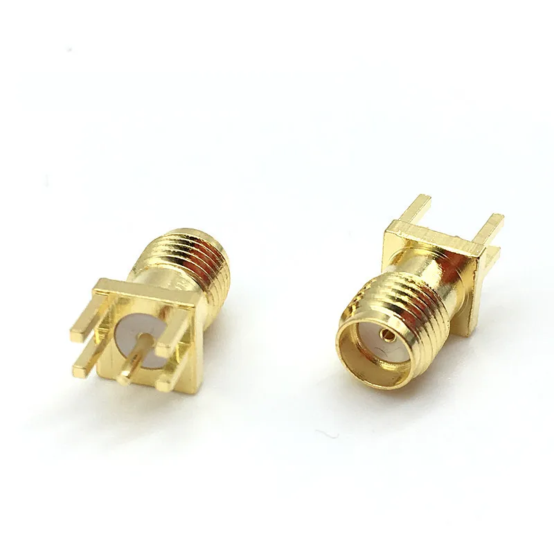 1.6MM 2/5/10 шт 1,6 мм внутренний разъем SMA припоя гайка край PCB зажим прямые крепление Позолоченные RF разъем под прямым углом муфта для паяльника - Цвет: 1.6MM