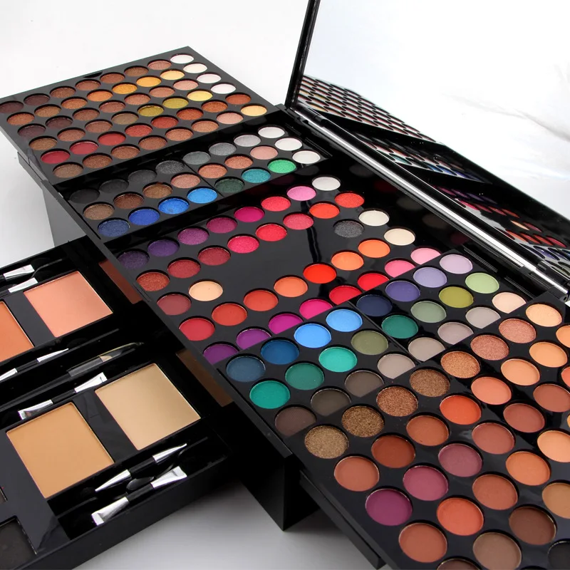 Miss Rose Professional Makeup 180 Colors Matte Shimmer Eyeshadow Palette Powder Blush Eyebrow Contouring Cosmetic Beauty Kit Box |