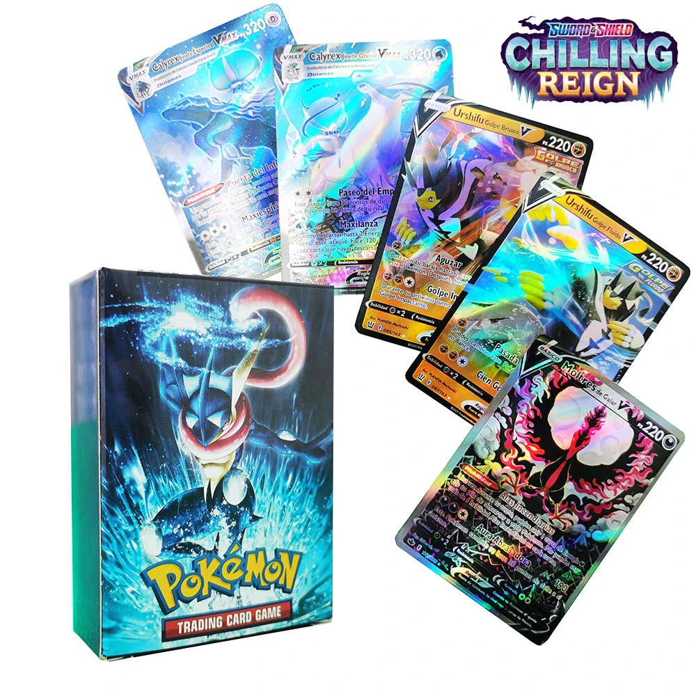 55pcs Pokemon Cards Spanish 1st Edition Chilling Reign Chiarizard