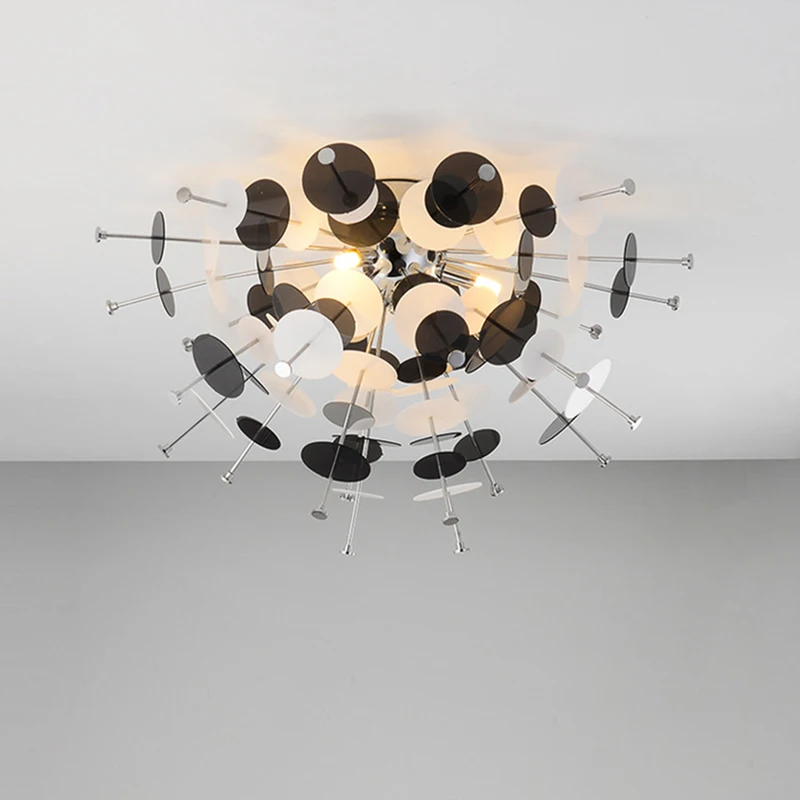 3 lights Современный простой акриловый диск покрытие золотое полушарие потолочный светильник художественный дизайн фейерверк светодиодный украшение спальни G9 осветительное оборудование - Цвет корпуса: 3 lights