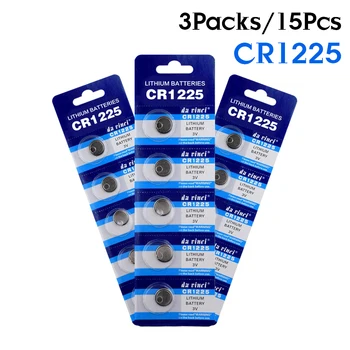 

15PCS 3V CR1225 Lithium Electronic Coin Cell Battery LM1225 BR1225 KCR1225 CR 1225 For Watch Car Key Toy Remote Button Batteries