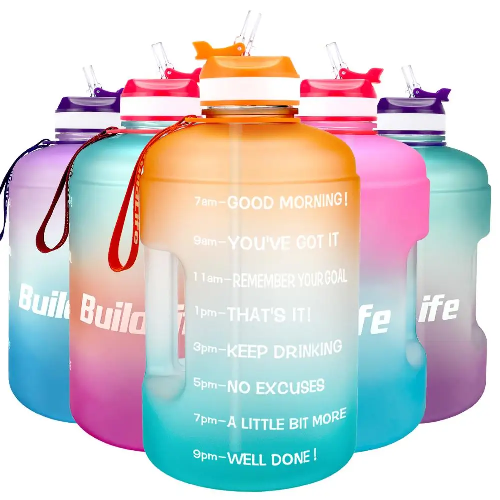 QuiFit 3.78L 128 унций 1 галлон воды бутылка с соломинкой прозрачные диспенсеры для