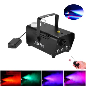 

Wireless Remote Control 500W Fog Machine/Pump DJ Disco Home Party Show LED Smoke Machine/Stage Fogger With 3X3W RGB LED Lights