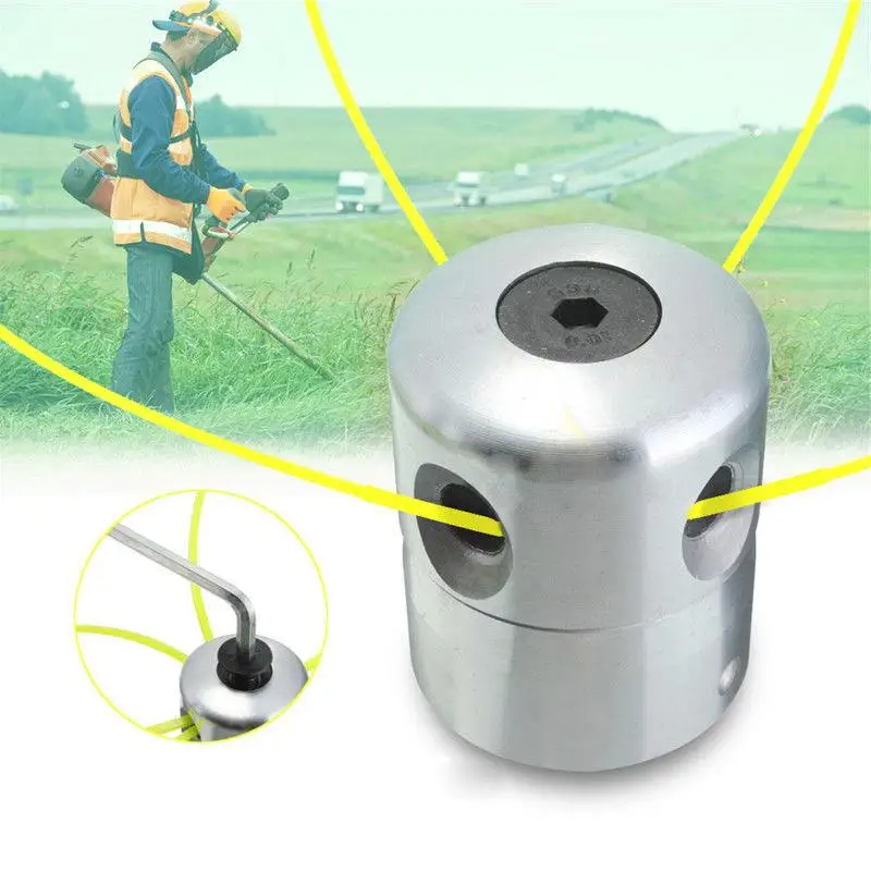 

Aluminum Grass Trimmer Head Lawn Mower Accessories Cutting Line Head With 4 Lines Brush Cutter Head for Strimmer Replacement