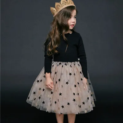 Humor Bear/ г. Платье для девочек детская одежда осенние платья принцессы с длинными рукавами и цветочным принтом для детей от 3 до 7 лет
