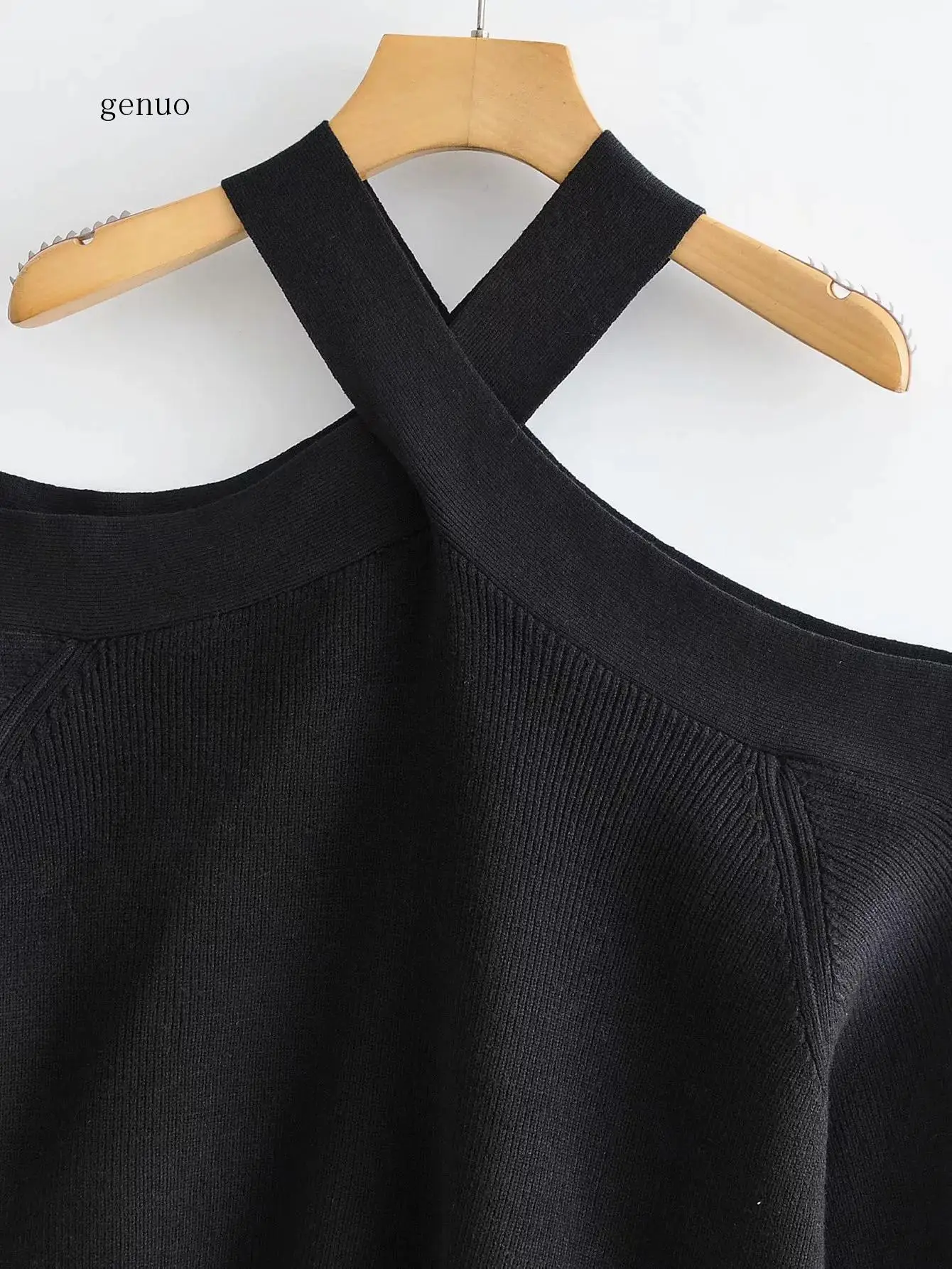 Fashion Women Halter Sweaters Elegant Spring White Long Sleeve Knitted Pullover Female Autumn Sexy Sweaters Jumper 2020