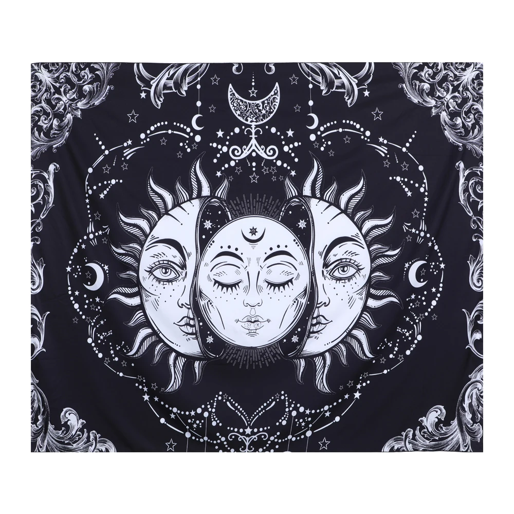 150x130cm Черно-белый полиэстеровый гобелен с принтом, настенный, психоделический гобелен, спальня, гостиная, йога матовые гобелены пляжная подстилка - Цвет: 150x130cm