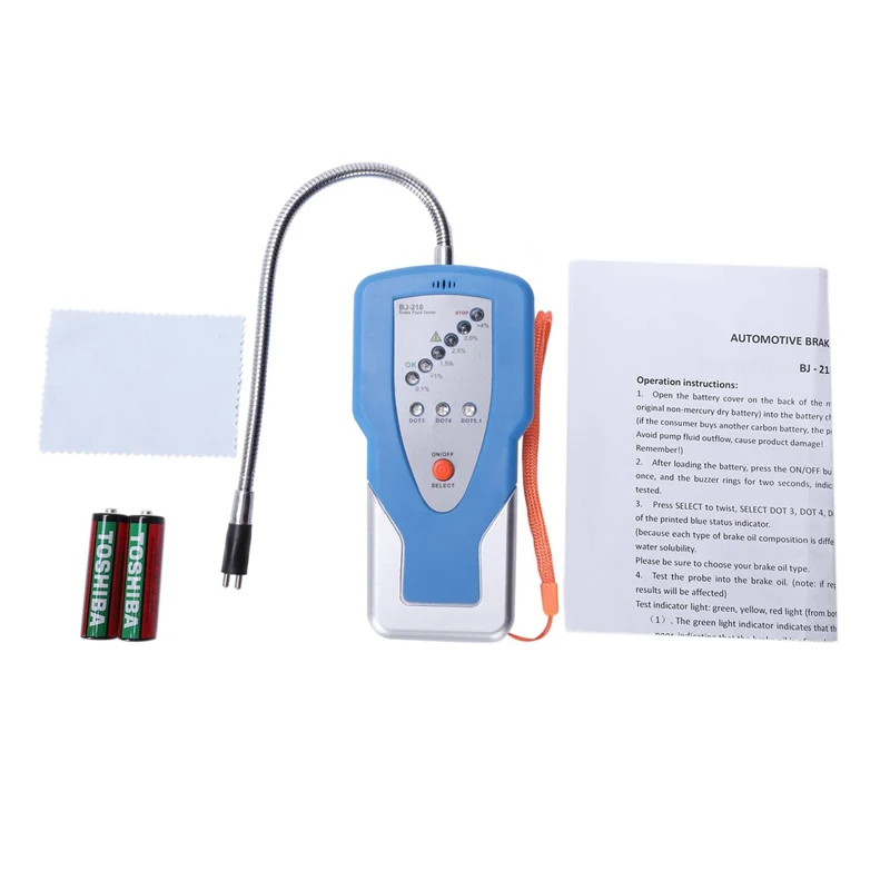 Car Brake Fluid Tester Oil Inspection 250Mm Goose Neck Detector 2.2Lcd For Dot3 Dot4 Dot5 Car Diagnostics Brake Fluid