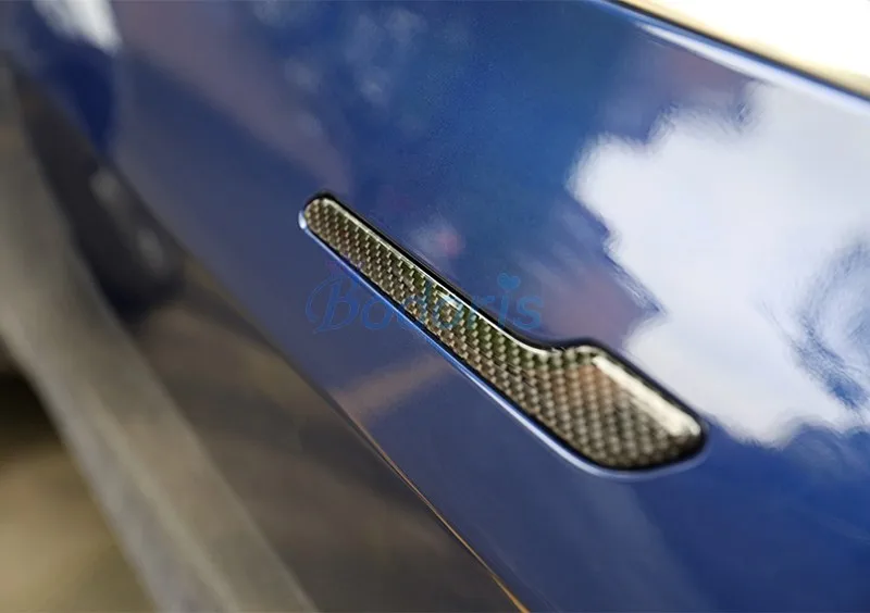 Для Tesla Model 3 2017 2018 2019 цветные дверные ручки Обложка из углеродного волокна рамка
