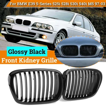 

2 Pcs Car Glossy Black Front Bumper Plating Kidney Grilles Racing Grills For BMW E39 5 Series 525i 528i 530i 540i M5 1997-2003