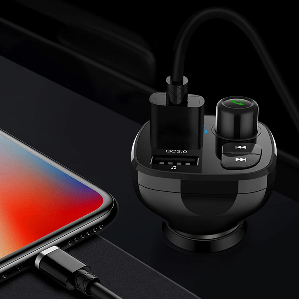 Bluetooth автомобильный комплект громкой связи fm-передатчик беспроводной музыкальный mp3-плеер двойной USB быстрая зарядка