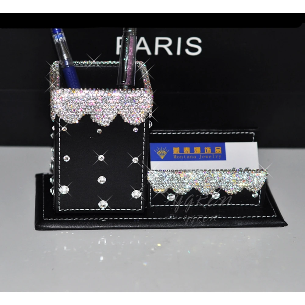 Bling блестящие стразы, подставка для уборки, коробка, Обложка, держатель для дома, автомобиля, офиса, Декор, серебро