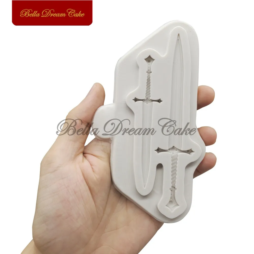 2 мечи силиконовые формы для сахара формы для торта шоколадные помадные глиняные формы инструменты для украшения торта Формы для выпечки