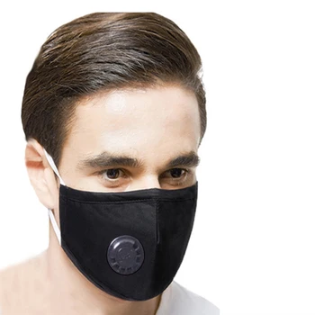 

5PC Rapid Transit Black PM2.5 Cotton Face Mask with a Filter Anti-dust Anti-mist Anti-haze Protective Mouth Mask Dust Respirator