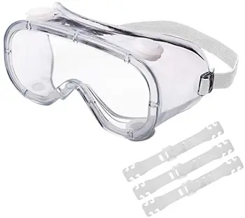 

Eye Protective Safety Goggles Glasses/Prevent Saliva/Anti-Fog Dust Water for Outside with Mask Extension Buckle Hooks