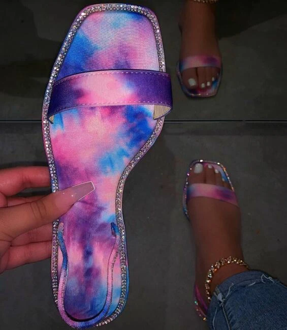 neon sandals flat