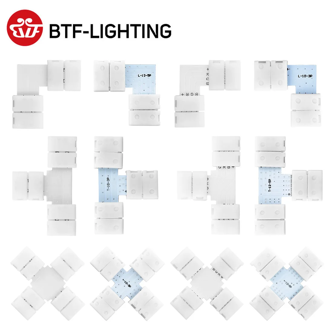 2pin-3pin-4pin-5pin-corner-connector-8mm-10mm-12mm-width-t-l-x-shape-solderless-connector-ws2811-ws2812b-led-strip-no-soldering