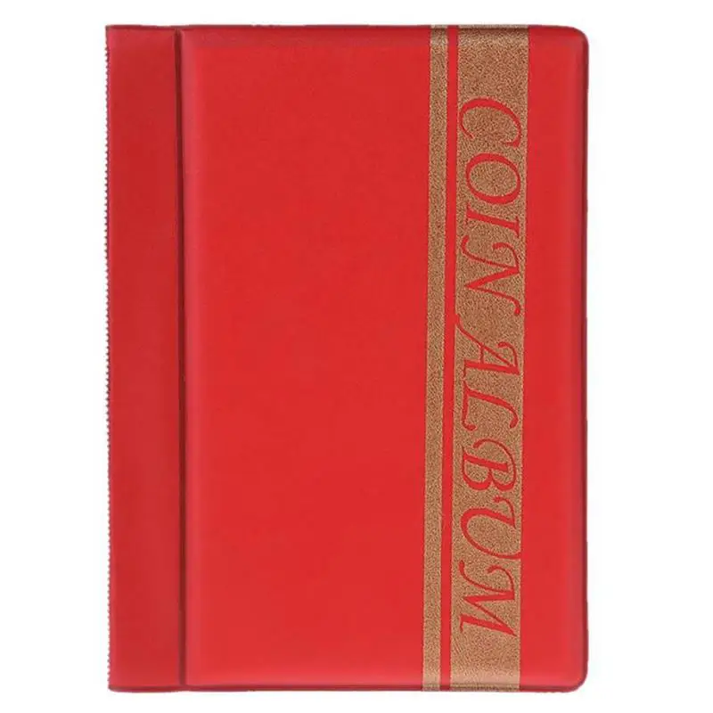 Древние инструменты для сбора монет, альбом для монет, 120 карманов, коллектор монет, держатель для монет, Пенни для хранения домашних запасов - Цвет: Red