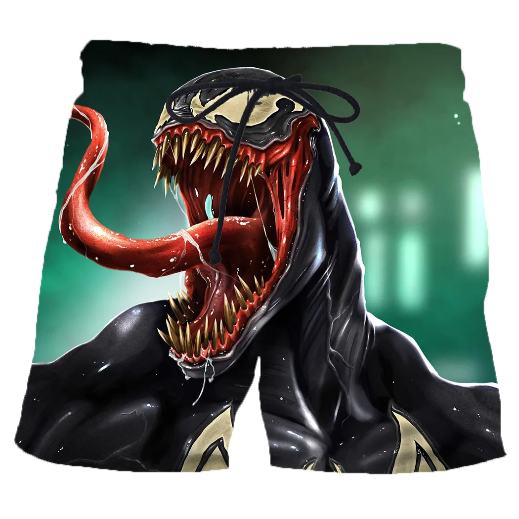 Фильм venom 3D шорты с принтом ужасов летние унисекс повседневные пляжные шорты уличный тренд в стиле панк для мужчин одежда