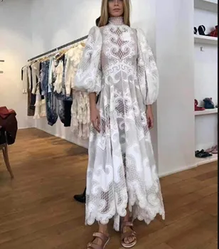 

High Quality White Elegant Wedding Night CLub Party Dress Celebrity Sexy Women Fashion Vitnage Long Dress