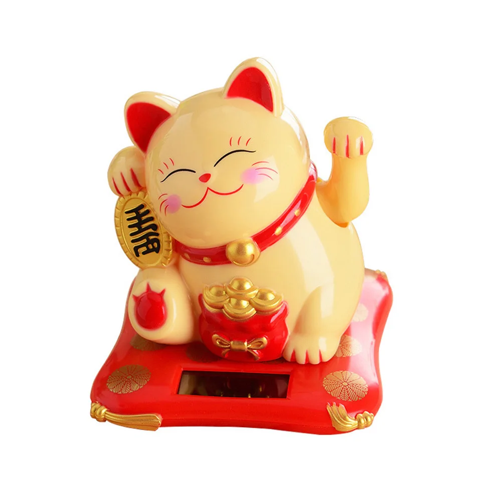 Yellow Китайские развевающиеся руки счастливый кот благосостояние и удача кошка приветствие Фортуны украшения "кошки" для домашнего офиса автомобиля Оформление заказа J99Store - Цвет: Yellow