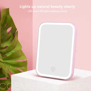 

Desktop Makeup Mirror USB Charging Portable Folding Light Vanity Mirror Square LED Magnifying Mirror Beauty Tool