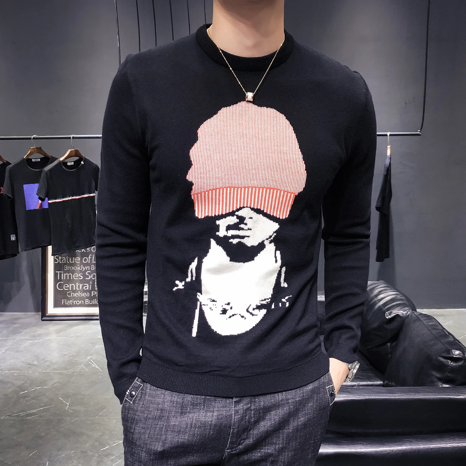 

2019 New Winter Sweater Men Pullover Sweater Mens Knitted Sweaters Erkek Kazak M-3XL Pull Homme Knitted Sweaters Male Pullovers