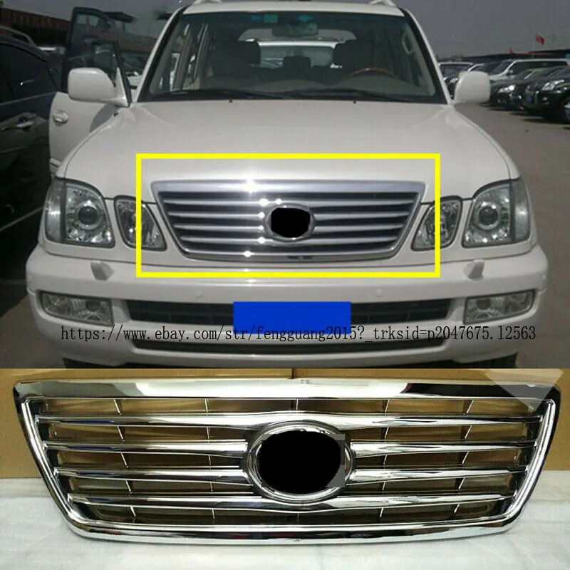 Для Lexus LX470 2003-2007 хромированная Автомобильная решетка, крышка переднего бампера, Центральная установка, Автомобильные модификации, автомобильные аксессуары