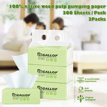 

3 Packs Toilet Paper Tissue Paper Napkins Household Hotel Skin-friendly Soft Disposable Tissue Toilet Paper Facial Tissue Napkin