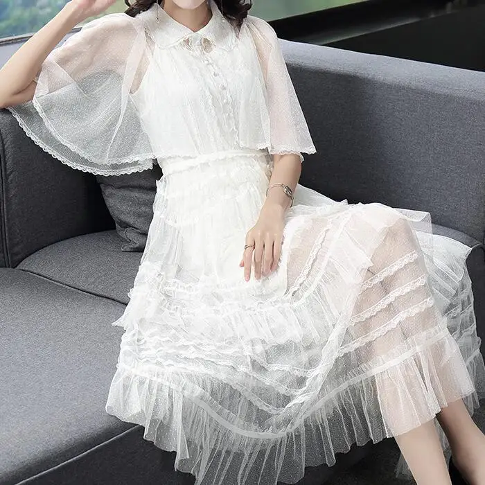 Summer Dress Set Women Fashion New Hot Sale Clothes Vestidos high quality Red White Ladies Dresses 2 pieces S-XL - Цвет: White